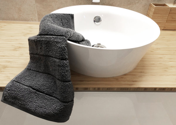 SET of 5 - thick, elegant towels in highest quality, rock grey