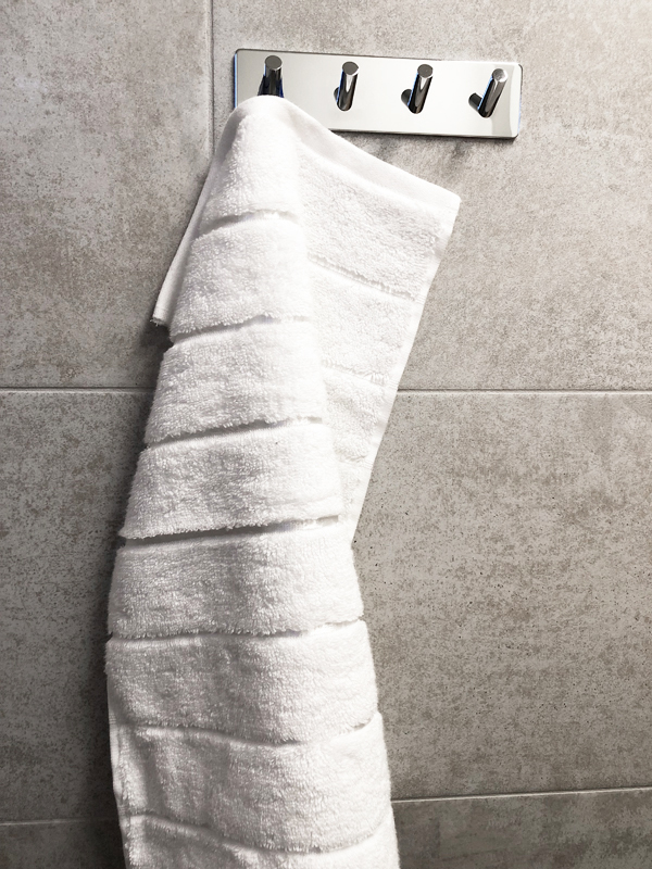 Thick, soft and elegant bathroom towels in snow white