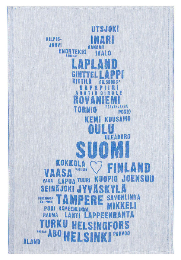 Geschirrtuch aus Leinen und Baumwolle "My Finland"