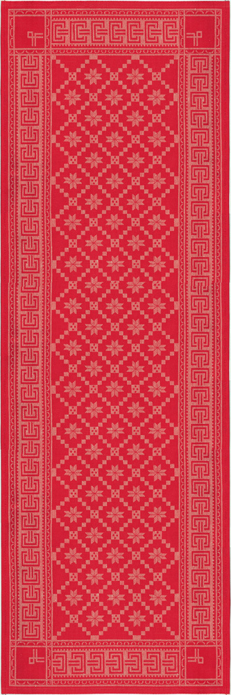 Table runner "Åttebladrose", an old classic red norwegian pattern