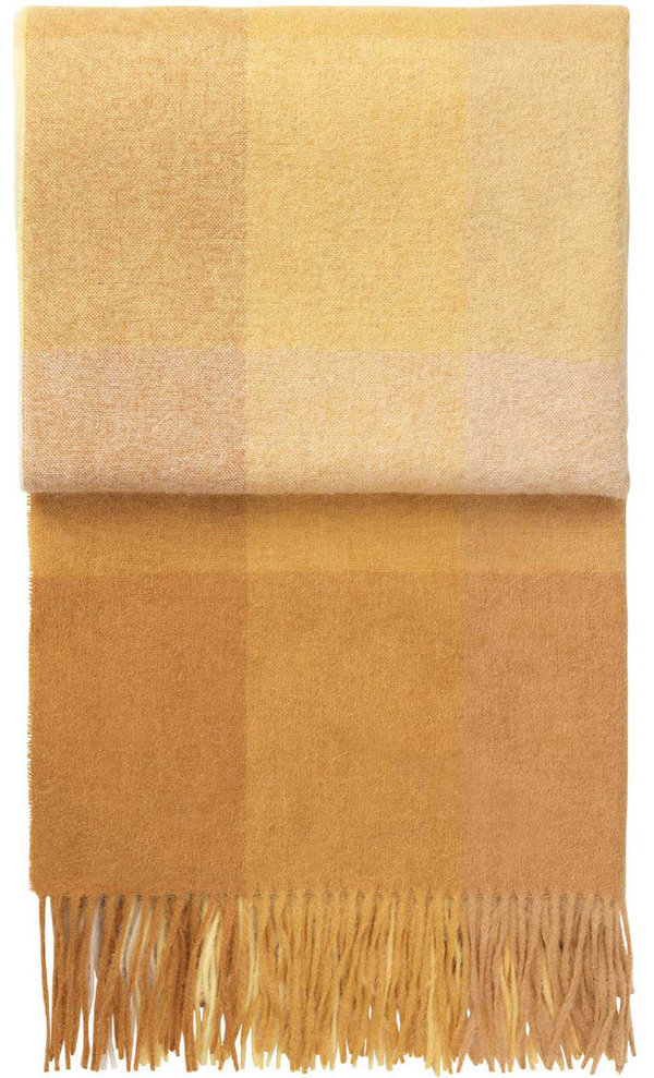 Dünne, leichte Decke Decke aus weicher, luxuriöser Alpakawolle; gelb kariert