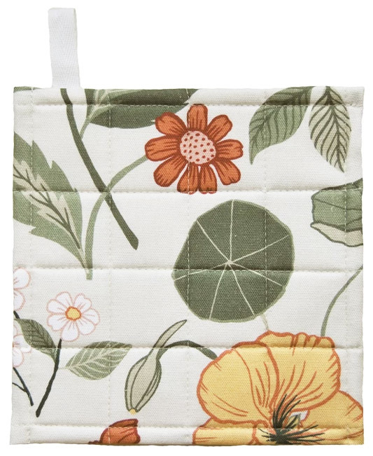 Pot holder with a beautiful flower pattern Bloom Creme