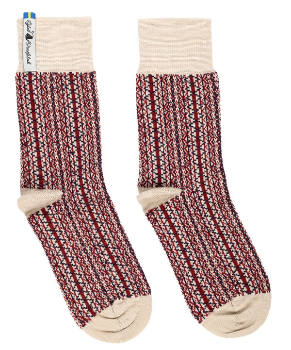 Socken aus weicher Merinowolle, Muster "Lycksele", Grösse Medium