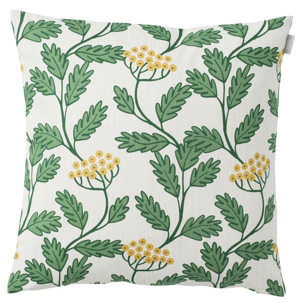Cushion cover "Renfana" with green leaves of tansy