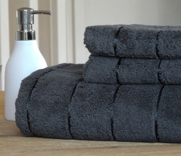 SET of 11 - thick, elegant towels in highest quality, rock grey