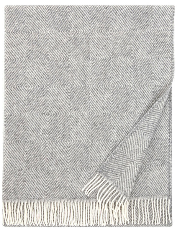 Klassische Wolldecke mit elegantem Muster in grau, Design Maria