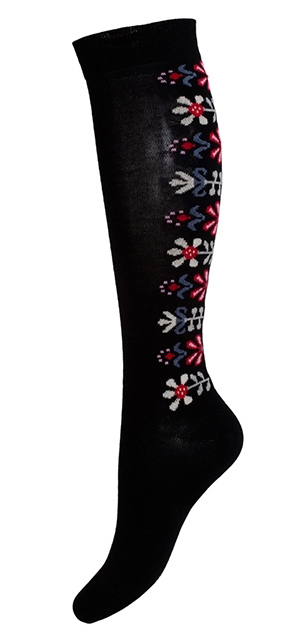 Black knee socks in soft merino wool, Design "Monica knä" by Bengt & Lotta - size 35-39