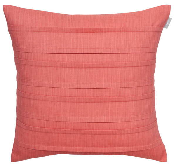 Cushion cover with double pleats in rouge