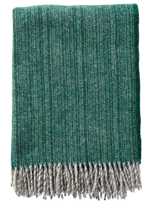Decke aus 100% Bio-Lammwolle in Waldgrüner Farbe - Björk