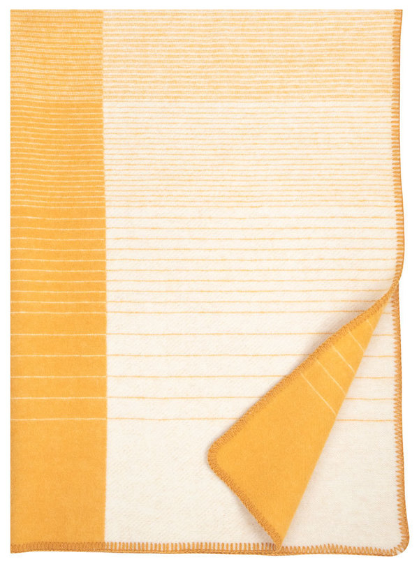 Smaller wool blanket made of wool by local finnish sheep - Kaamos orange